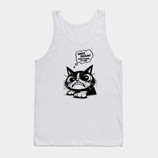 Black Angry Cat - Everything Is Fine Tank Top